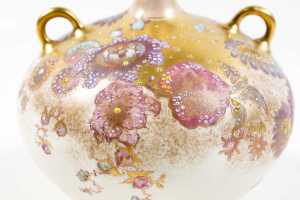 Antique Royal Crown Derby hand-painted gilt porcelain vase - 2