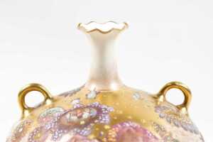Antique Royal Crown Derby hand-painted gilt porcelain vase - 3