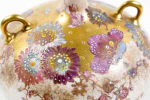 Antique Royal Crown Derby hand-painted gilt porcelain vase - 4