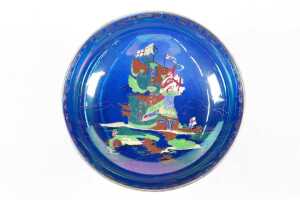 Antique Crown Devon Lustrine hand-painted ceramic comport on stand - 3
