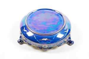Antique Crown Devon Lustrine hand-painted ceramic comport on stand - 4