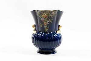 Three Crown Devon hand-painted cobalt porcelain pieces - 2
