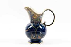 Three Crown Devon hand-painted cobalt porcelain pieces - 3