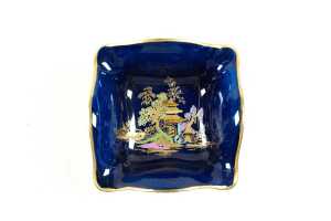 Three Crown Devon hand-painted cobalt porcelain pieces - 4