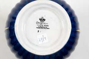 Three Crown Devon hand-painted cobalt porcelain pieces - 5