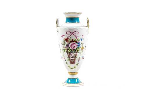 Minton Bicentenary Rose Basket porcelain vase