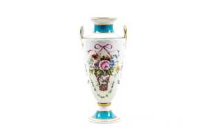 Minton Bicentenary Rose Basket porcelain vase