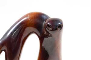 Mid-century Cmielow 'Wild Cat' ceramic figure in brown - 2