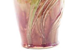 Remued drip glaze pottery jug with applied gumnut and leaf decoration - 3