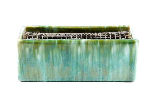 John Campbell drip glaze pottery planter