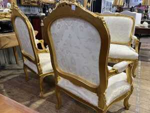 French Louis XV style three piece lounge suite - 6