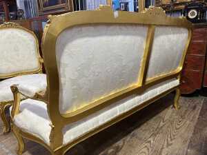 French Louis XV style three piece lounge suite - 7