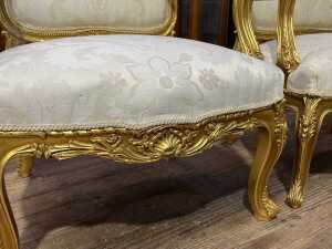 French Louis XV style three piece lounge suite - 8