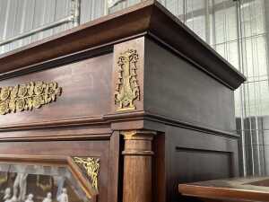 Antique French style walnut bookcase or display cabinet - 6
