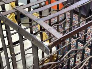 Antique French Wrought iron wine rack - 4