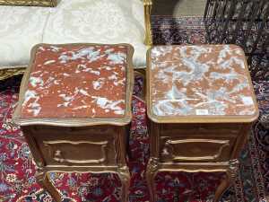 Pair of French walnut bedside tables - 2