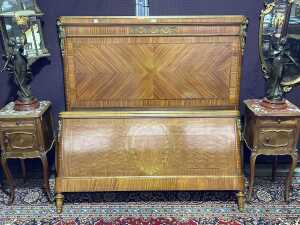 French style satinwood bed ends