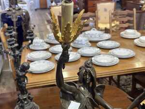 Pair of Art Nouveau bronze figural lamps after Auguste Moreau - 6
