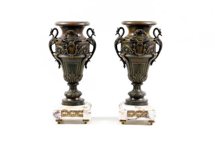 Pair of Antique French Louis XVI mantel urns