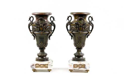 Pair of Antique French Louis XVI mantel urns