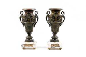 Pair of Antique French Louis XVI mantel urns
