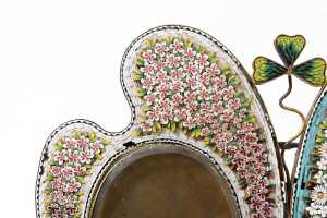 Antique Italian micro-mosaic double picture frame - 2