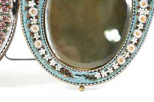 Antique Italian micro-mosaic double picture frame - 3