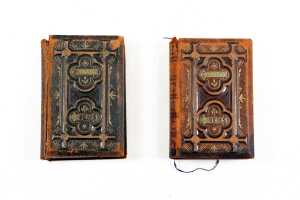 Two antique poetry books published by William P. Nimmo, c. 1872.
