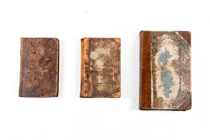 Three antique calfbound books