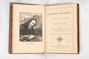 A leather bound edition of The Pilgrim's Progress by John Bunyan, with notes by Rev. Robert Maguire M.A.