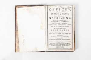 Antique panelled calfbound 'The Offices, According to The Church of England, For the Solemnization of Matrimony', 1791