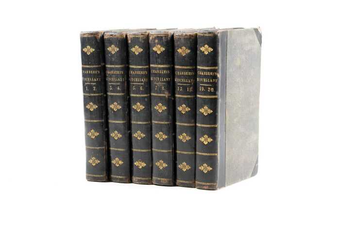 Six antique volumes of Chamber's Miscellany, c. 1844