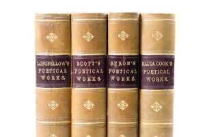 Four antique leatherbound Chandos Classics Poetic Works, c. 1869-1870. - 2