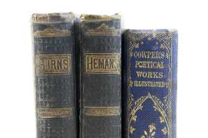Three antique Poetical Works books - 2