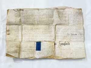Antique will of Thomas Langford handwritten on vellum, 1733