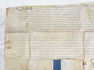 Antique will of Thomas Langford handwritten on vellum, 1733 - 2