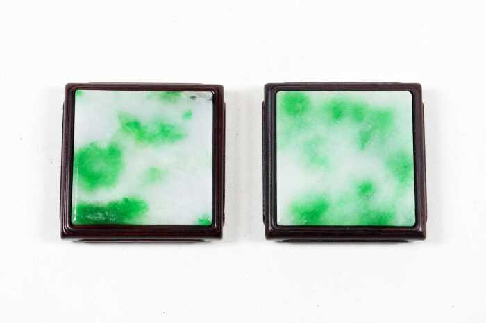 Pair of jade stands