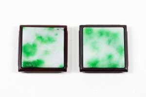 Pair of jade stands