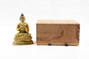 Antique gilt buddha figure - 4