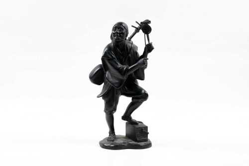 Antique Japanese bronze sculpture (okimono) by Genrusai Seiya