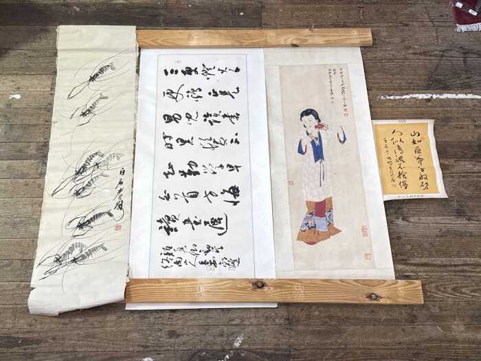 Four unmounted ink artwork