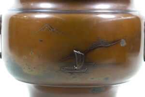 Pair of Japanese patinated brass jardinieres - 4
