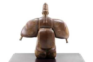 Japanese Meiji-style gilt spelter figure of a Noh Kabuki actor - 5