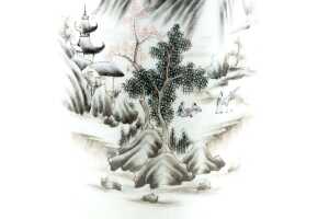 Chinese twin handled porcelain vase, mid 20th century - 3