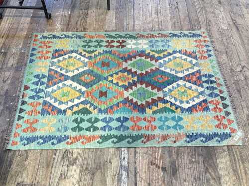 Afghan Kilim hand knotted wool rug