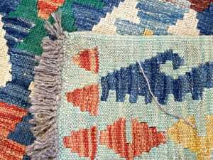 Afghan Kilim hand knotted wool rug - 4