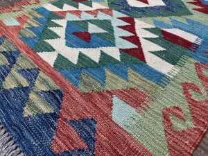 Afghan Kilim hand knotted wool rug - 3