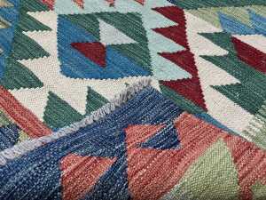 Afghan Kilim hand knotted wool rug - 4