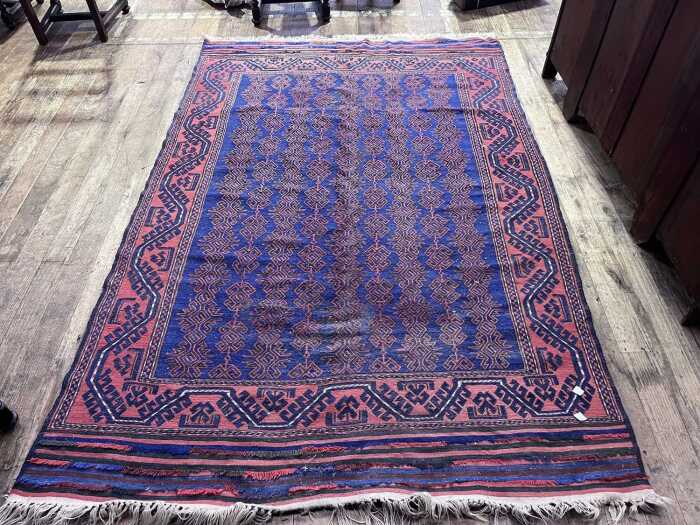 Afghan Kilim hand woven wool rug