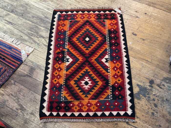 Afghan Kilim hand woven wool rug